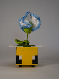 Handmade Crochet Flower in Bee Flower Pot