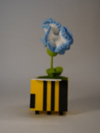 Handmade Crochet Flower in Bee Flower Pot