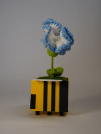 Handmade Crochet Flower in Bee Flower Pot