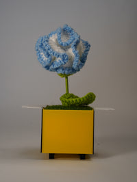 Handmade Crochet Flower in Bee Flower Pot