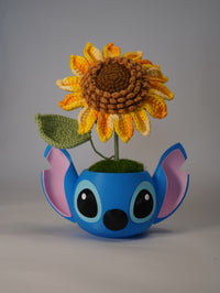 Handmade Crochet Sunflower in Stitch-Inspired Flower Pot