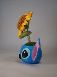 Handmade Crochet Sunflower in Stitch-Inspired Flower Pot