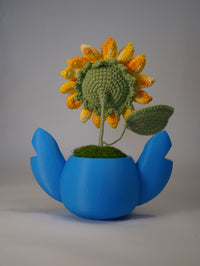 Handmade Crochet Sunflower in Stitch-Inspired Flower Pot