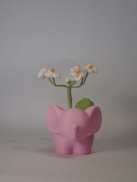 Handmade Crochet Daisy Bouquet in Elephant Flower Pot