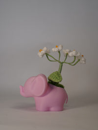 Handmade Crochet Daisy Bouquet in Elephant Flower Pot