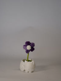 Handmade Crochet Flower in Cat Flower Pot