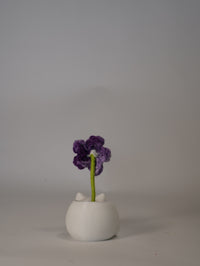 Handmade Crochet Flower in Cat Flower Pot