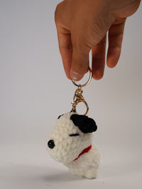 Handmade Snoopy-Inspired Crochet Keychain