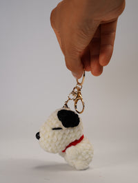 Handmade Snoopy-Inspired Crochet Keychain