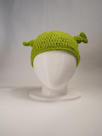 Handmade Shrek-Inspired Crochet Beanie