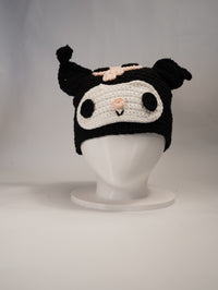 Handmade Kuromi-Inspired Crochet Beanie