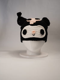 Handmade Kuromi-Inspired Crochet Beanie
