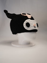 Handmade Kuromi-Inspired Crochet Beanie