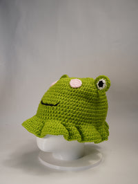 Handmade Frog-Inspired Crochet Bucket Hat