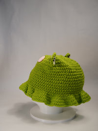 Handmade Frog-Inspired Crochet Bucket Hat
