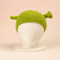 Handmade Shrek-Inspired Crochet Beanie