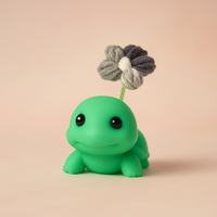 Handmade Crochet Flower in Turtle Flower Pot